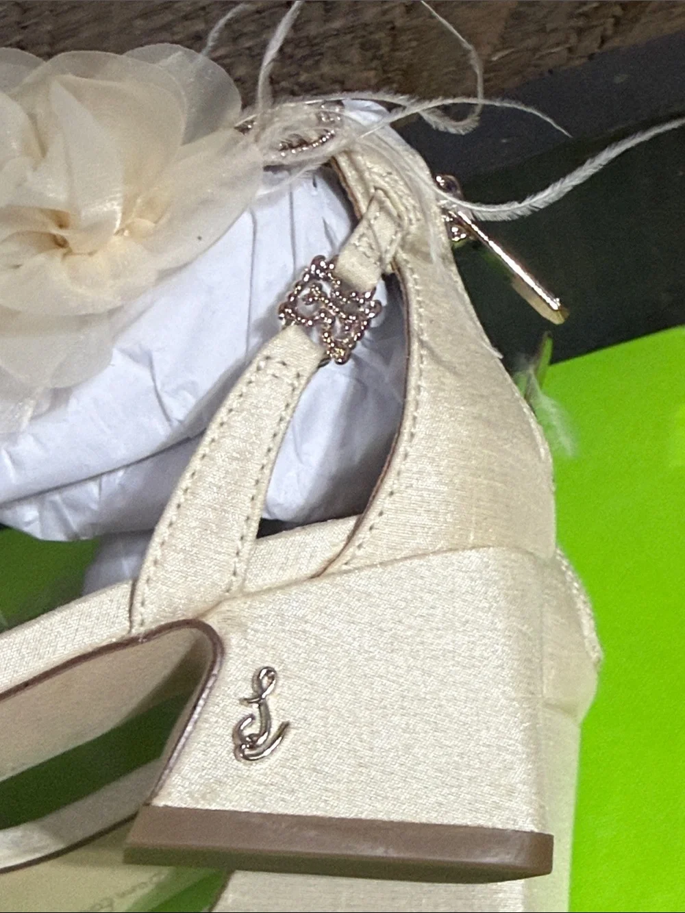 Sam Edelman Kids Delaney Rosa Ivory Floral Heels Sandals Size 11 NIB